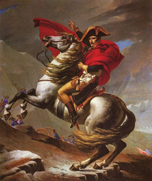 painting of Napoleon on horseback.